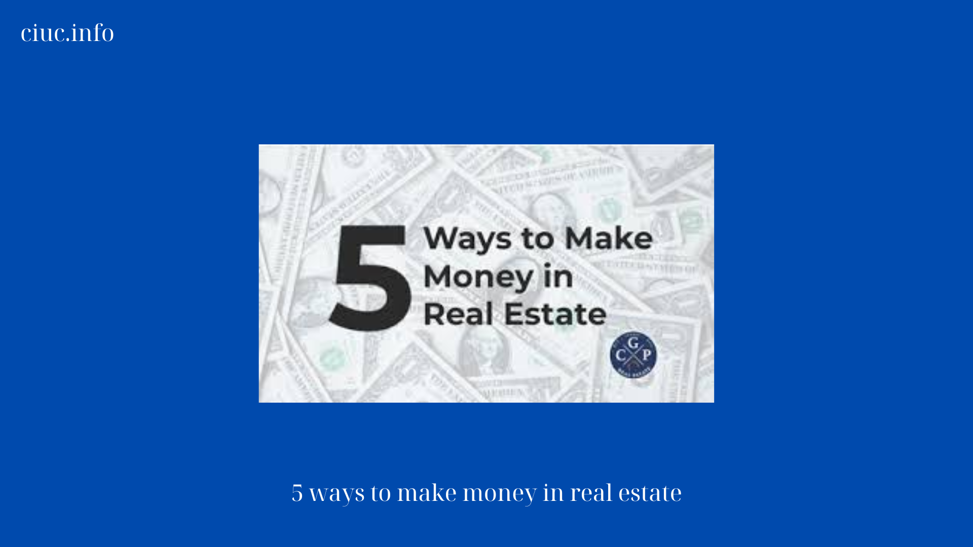 5 ways to make money in real estate (1)